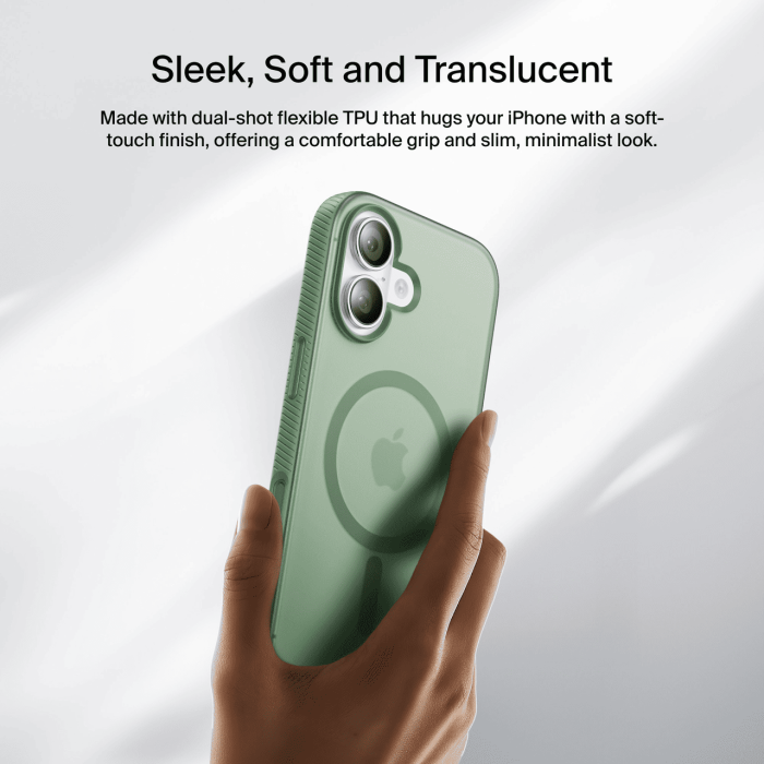 Чехол Belkin для iPhone 17, Magnetic Protective Grip, Sage