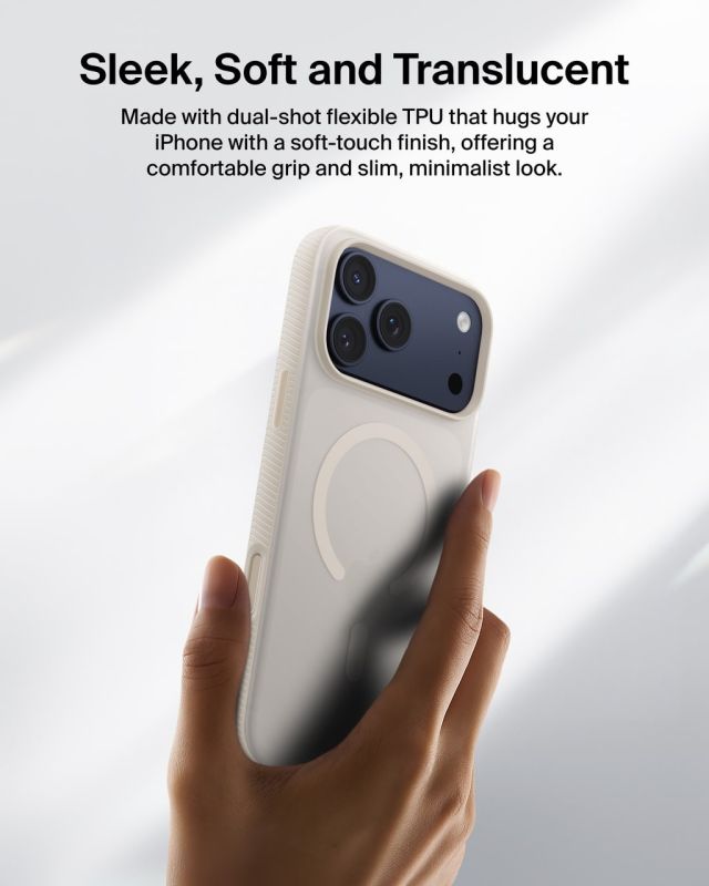 Чехол Belkin для iPhone 17 Pro Max, Magnetic Protective Grip, Sand