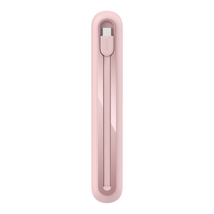 Аккумулятор портативный литий-ионный Power Bank Belkin 20000мА·ч, 30Вт, с интегрированным кабелем USB-C, розовый