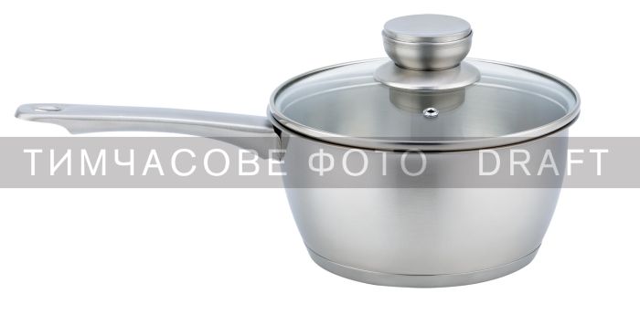 Ковш со стеклянной крышкой ARDESTO Gemini Lucca, 1.6л, нержавеющая сталь