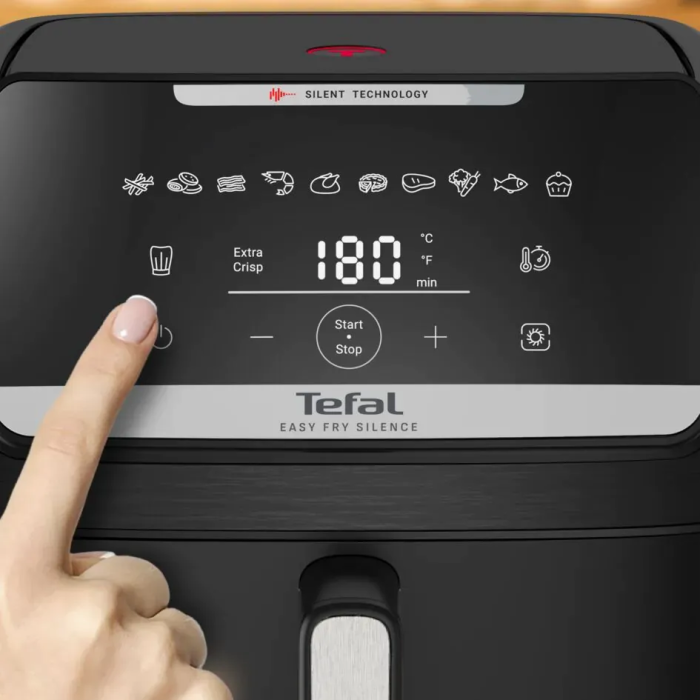 Мультипечь Tefal Easy Fry Silence XXL, 1800Вт, чаша-7л, сенсорное управл., пластик, черный
