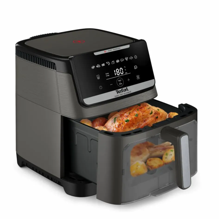 Мультипіч Tefal Easy Fry Silence XXL, 1800Вт, чаша-7, сенсорне керув., 10 програм, з віконцем, пластик, темно-сірий