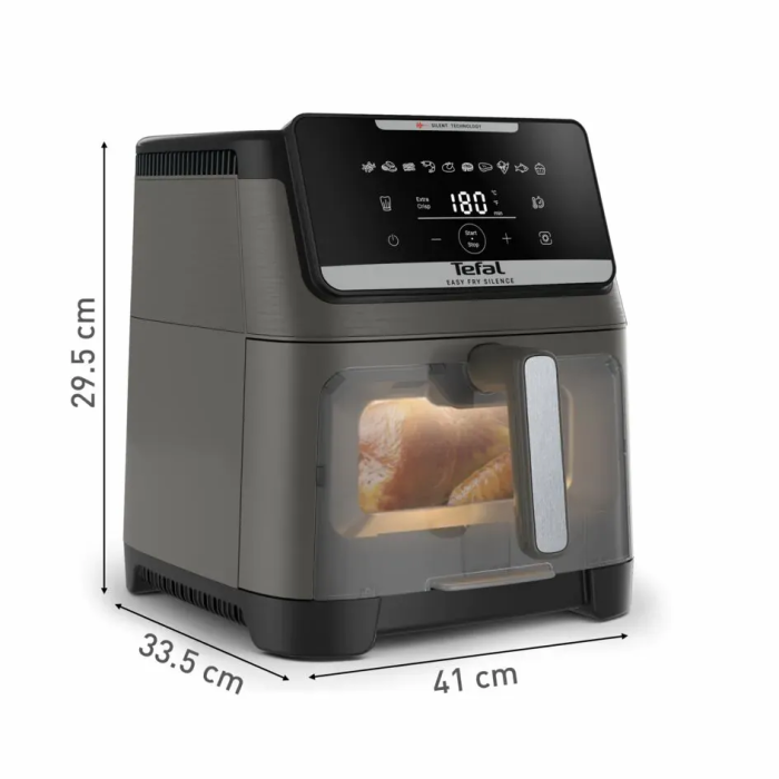 Мультипіч Tefal Easy Fry Silence XXL, 1800Вт, чаша-7, сенсорне керув., 10 програм, з віконцем, пластик, темно-сірий