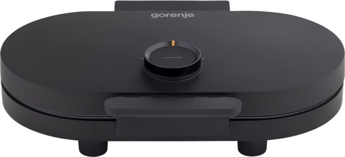Мини-гриль Gorenje 1200Вт, алюминий, пластина д/вафель, корпус-металл, черный