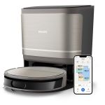 Робот-пилосос Philips Series 9000, h=9.8см, вологе прибирання, конт пил -0.21л, вода -0.22л, автон. робота до 280хв, EPA 11, чорний-металік