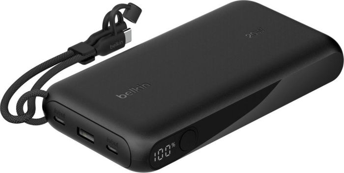 Аккумулятор портативный литий-ионный Power Bank Belkin 20000мА·ч, 20Вт, с дисплеем, черный
