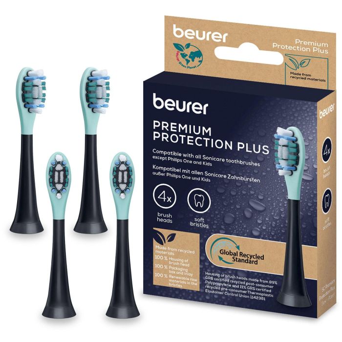 Насадки для зубных щеток Beurer SC 30/50 Premium Protection Plus, для чувствительных десен, 4 шт в комплекте, черные
