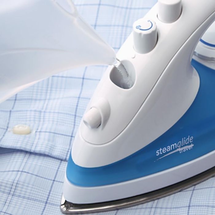 Утюг Russell Hobbs дорожный, 760Вт, 80мл, нерж. сталь, голубой
