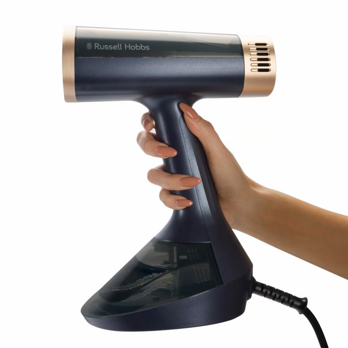 Відпарювач Russell Hobbs Genie VacuSteam, 1800Вт, 200мл, паровий удар -20гр, верт. відпарювання, керам. підошва, синій