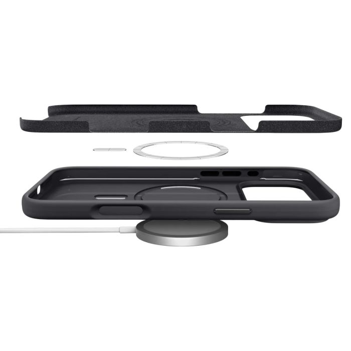 Чохол Spigen для iPhone 17 Pro, Silicone Fit MagFit, Black