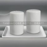 Набір для солі та перцю ARDESTO, 3 предмети, порцеляна, білий