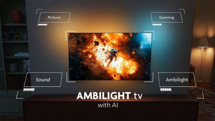 Телевизор 55" Philips OLED+ 4K 144Hz Smart Google TV Black Ambilight Bowers & Wilkins sound