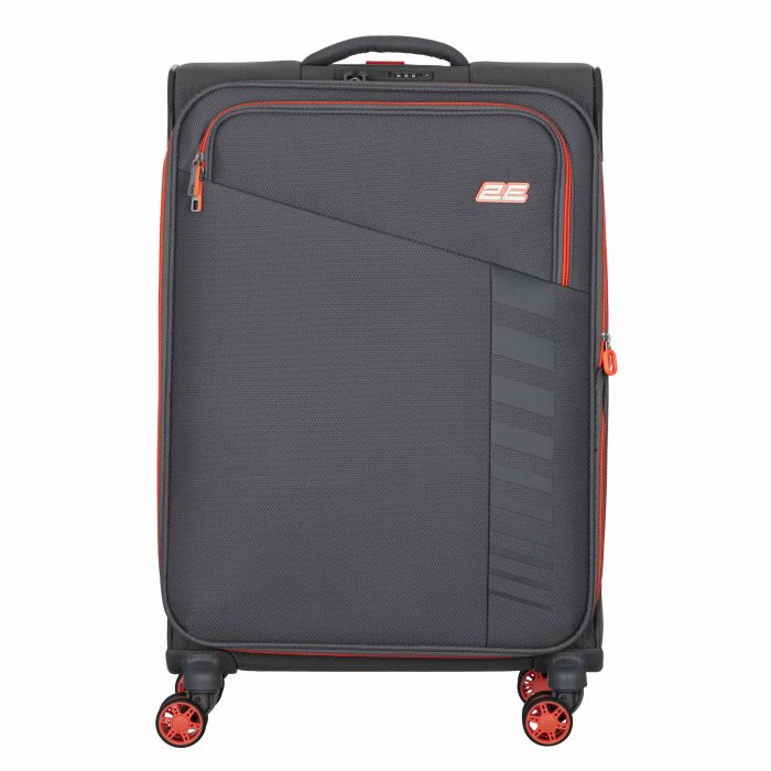 Чемодан 2E, Trek, поліестер, средний, 64/78л, TSA, 4 колеса, EXP, серый