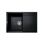 Мийка кухонна Adamant Horizon, штучний камінь, прямокут., з крилом, 780х495х230мм, чаша - 1, врізна, чорний