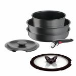 Набір посуду Tefal Ingenio Inspiration, 6предметів, алюміній, скло, бакеліт, чорний