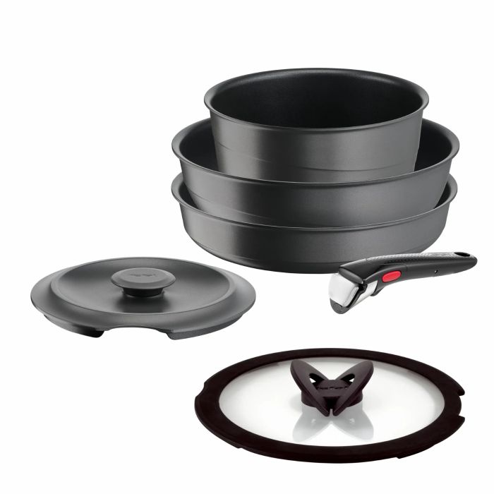 Набір посуду Tefal Ingenio Inspiration, 6предметів, алюміній, скло, бакеліт, чорний