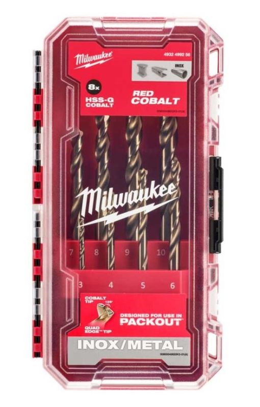 Набор сверл по металлу Milwaukee HSS-Co PACKOUT, 3-10мм, кейс, 8шт
