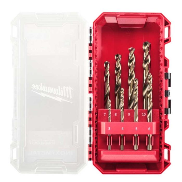 Набір свердел по металу Milwaukee HSS-Co PACKOUT, 3-10мм, кейс, 8шт