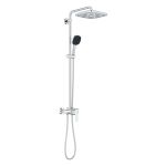 Душова система Grohe QuickFix Vitalio Comfort 250 зі із одноважільним змішувачем для душу, верхній душ, лійка, кріпл. - на стійці, хром