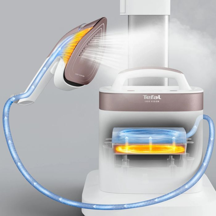 Гладильная система Tefal IXEO Vision, 2200Вт, 1200мл, паровой удар -200гр, верт. отпаривание, керам. подошва, белый
