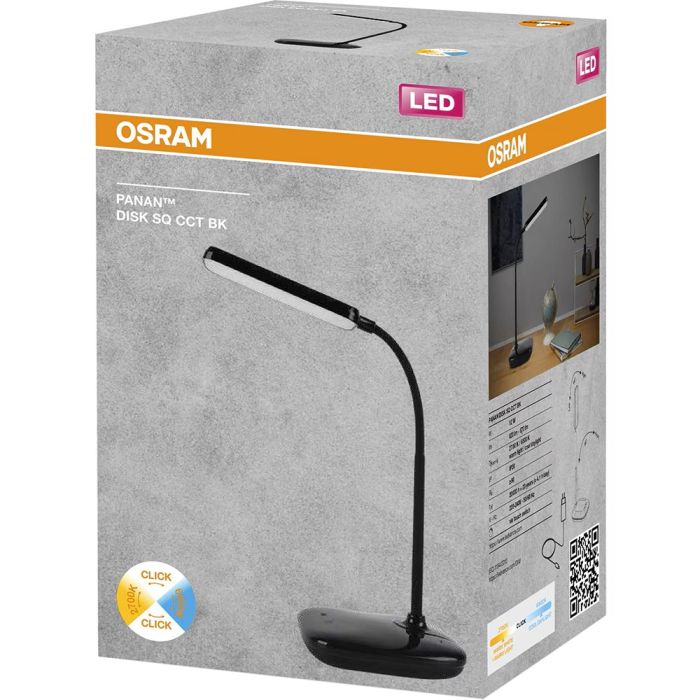 Лампа настольная OSRAM Panan DISK SQ 12W 3000К 4000К 6500К с димером, белый