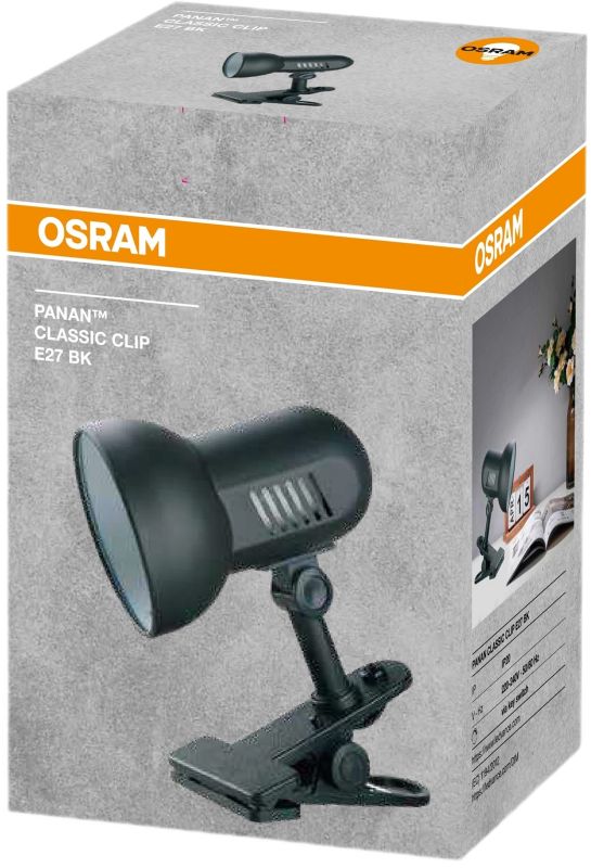 Лампа настольная OSRAM Panan CLASSIC CLIP E27, черный