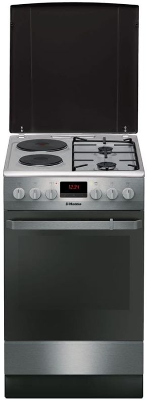 Плита Hansa с комби. вар. пов., 50х60см, 62л, эмаль, газ контр., дисплей, нержавеющая сталь