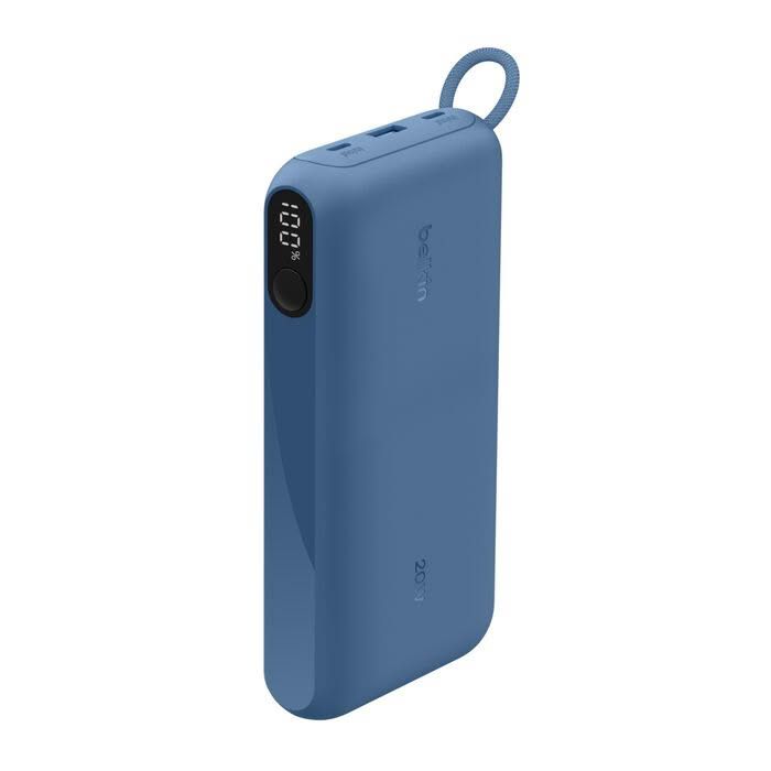 Акумулятор портативний літій-іонний Power Bank Belkin 20000мА·год, 20Вт, з дисплеєм, синій
