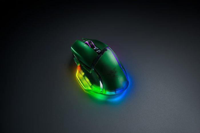 Мышь Razer Basilisk V3 Pro 35K, RGB, USB-A/WL/BT, Phantom Green Ed.