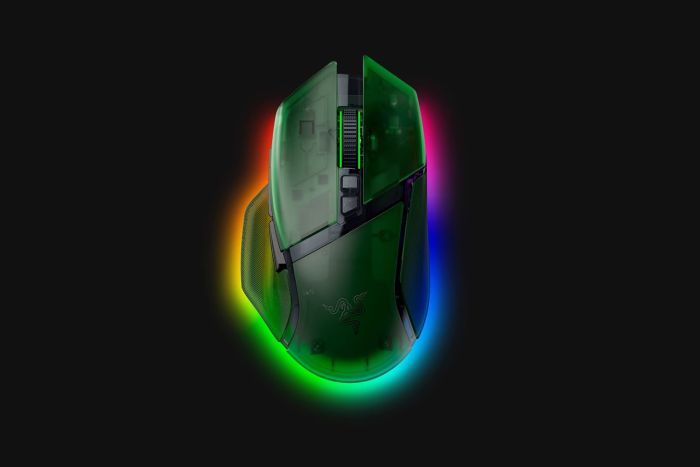 Мышь Razer Basilisk V3 Pro 35K, RGB, USB-A/WL/BT, Phantom Green Ed.