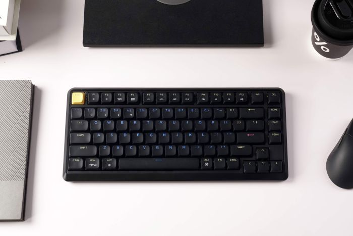 Клавіатура механічна Keychron J1 82Key, K pro Red, WL/BT/USB-A, QMK, Hot-swap, EN/UKR, RGB, чорний