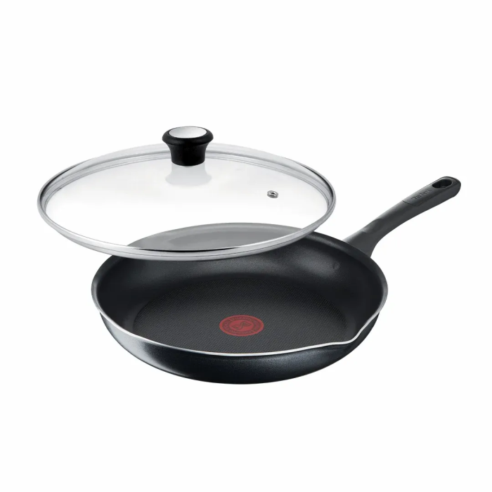 Сковорода з кришкою Tefal Day by Day, 24см, з кришкою, алюміній, бакеліт, скло, чорний