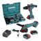 Набор из двух аккумуляторных инструментов Konner&Sohnen KS IDAGB 20V SET 1 20В дрель ударная, шлифмашина угловая, быстрый ЗП 2.4А акб 1х2А·час+1х4А·час кейс 3кг