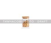 Банка для зберігання Ardesto Midori 500мл, скло, бамбук, квадратна, прозорий