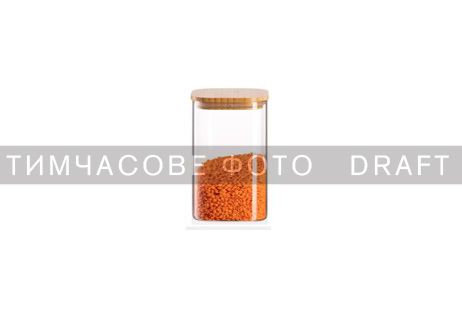 Банка для хранения ARDESTO Midori 700мл, стекло, бамбук, квадратная, прозрачный