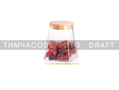 Банка для хранения ARDESTO Midori 510мл, стекло, бамбук, конусная, прозрачный