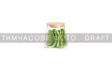 Банка для зберігання ARDESTO Midori 700мл, скло, бамбук, конусна, прозорий