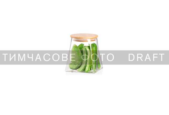 Банка для хранения ARDESTO Midori 700мл, стекло, бамбук, конусная, прозрачный