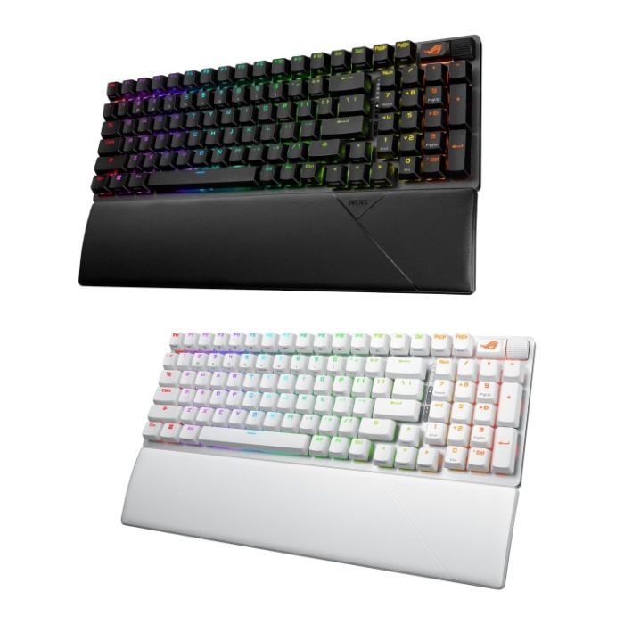Клавиатура механическая ASUS ROG Strix Scope II, 96key, NX Snow, USB-A/WL/BT, EN/UK, RGB, чёрный