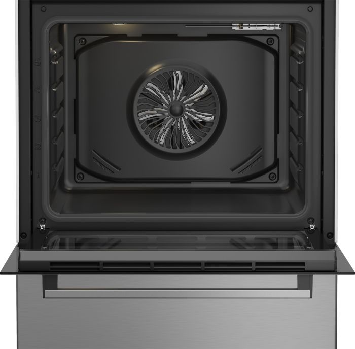 Плита Beko електрична склокерамічна, 66л, 60x60см, дисплей, конвекція, нерж