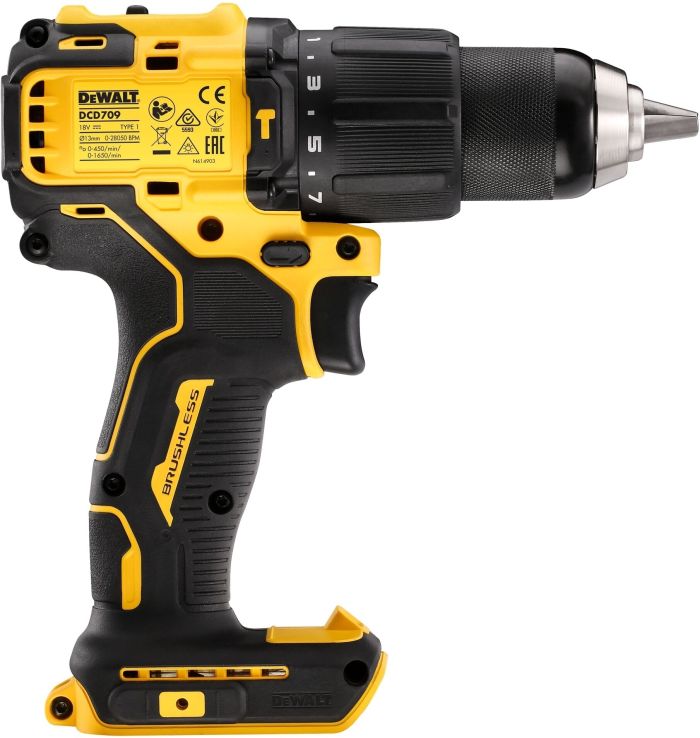 Дриль-шурупокрут ударний DeWalt XR Li-Ion 18В акб 2А·год 65Нм 450-1650об/хв патрон 13мм кейс 1.2кг