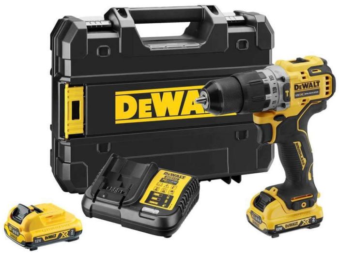 Дриль-шурупокрут ударний DeWalt XR Li-Ion 12В акб 2х2А·год 57.5Нм 425-1500об/хв патрон 10мм кейс 0.96кг