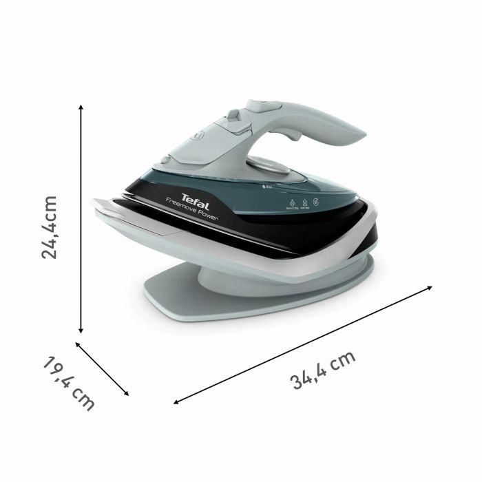 Утюг Tefal безпроводной Freemove Power, 2600Вт, 250мл, паровой удар -220гр, постоянный пар - 40гр, база для зарядки, авто выкл., керам. подошва, зеленый