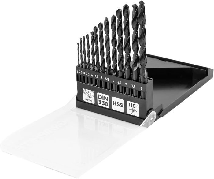 Набор сверл по металлу GRAPHITEHSS из быстрорежущей стали HSS 2-8мм кейс 13шт