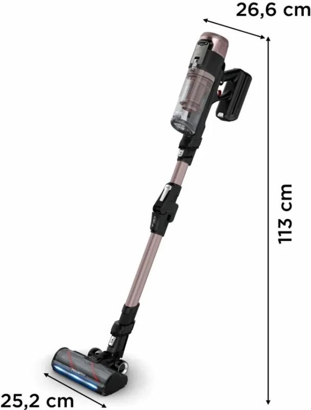 Пылесос Rowenta беспроводный X-Force Flex 16.60 Aqua Animal, 315Вт, влажная уборка, конт пыль -0.65л, автон. раб. до 120мин, HEF system 99,9%, черно-медный