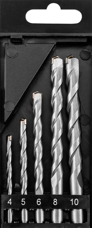 Набор сверл по бетону GRAPHITE 4-10мм, кейс, 5шт