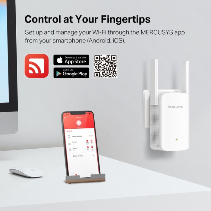 Расширитель покрытия WiFi MERCUSYS  AX1500, 1хGE LAN Mercusys ME60X