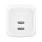 Зарядний пристрій мережевий Belkin 67Вт 2хUSB-С GAN PD PPS, кабель USB-С > USB-C, 2м, білий