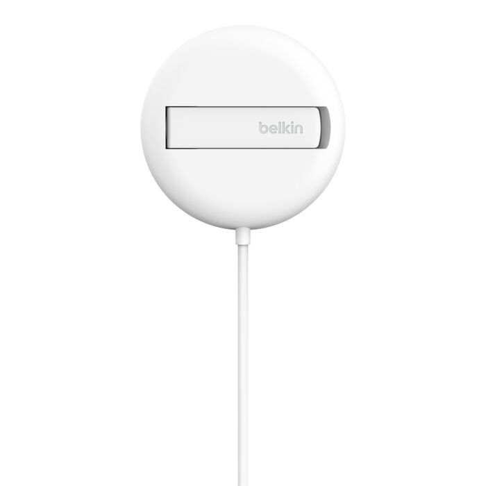 Зарядний пристрій бездротовий Belkin UltraCharge Magnetic Kickstand 15Вт, білий