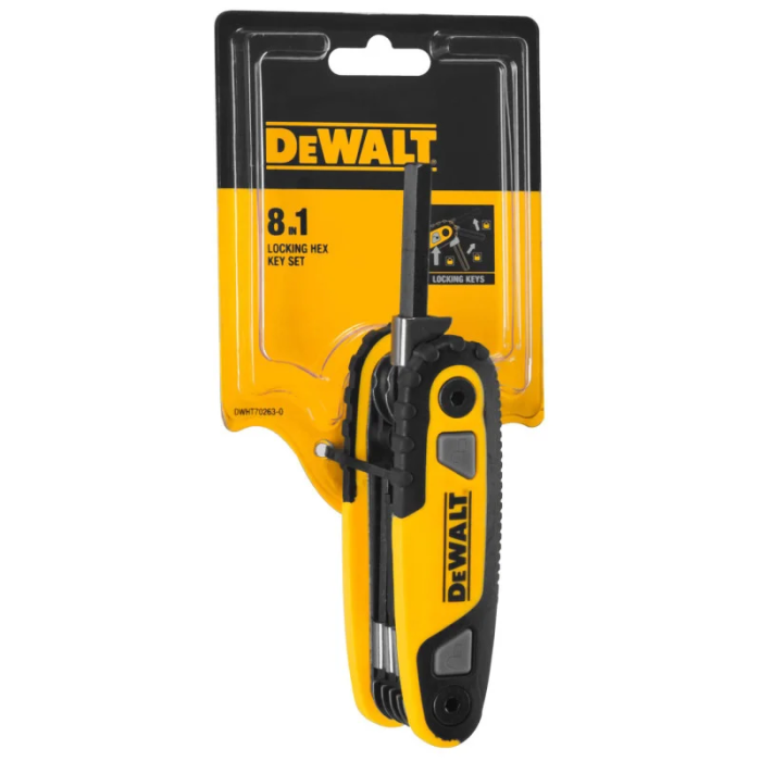 Ключи шестигранные DeWALT, HEX1.5-8мм, складываются в корпус, набор 8шт.